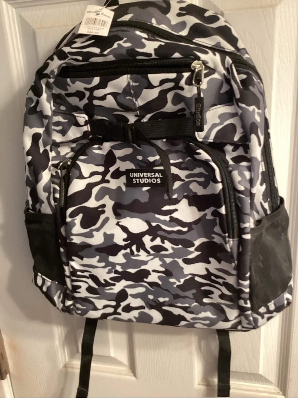 Universal Studios,Black & Gray Camo Backpack 🎒 Never Used